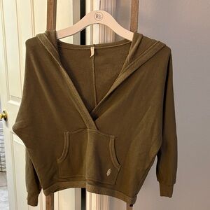 FP Movement by Free People Olive V-Neck Hoodie